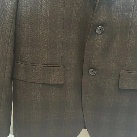 Banana Republic Men’s Sport Coat, Tailored Fit, navy/gray plaid, 42 - Picture 3 of 8